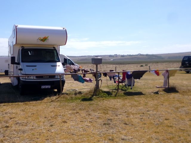 Wohnmobil mit Wäscheleine